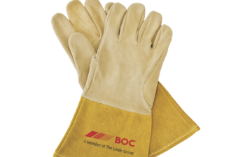 a pair of deerskin protective gloves
